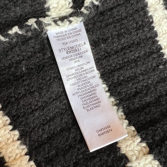 SPLENDID X CELLA JANE Striped Turtleneck Wool Cashmere Oversized Sweater Size S - Picture 8 of 9